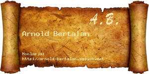 Arnold Bertalan névjegykártya